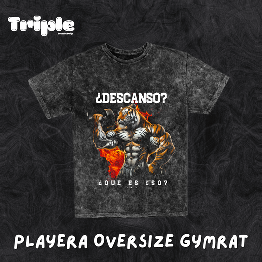 Playera Oversize "GYMRAT ¿DESCANSANDO?"